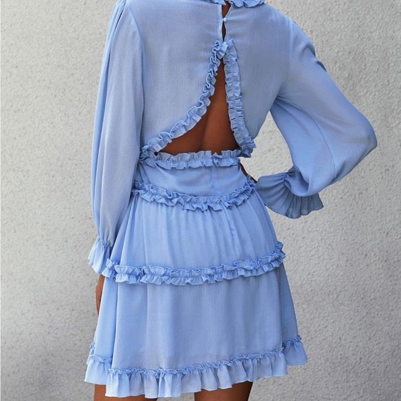 Light Blue Ruffled Dress - Picture 7 of 7
